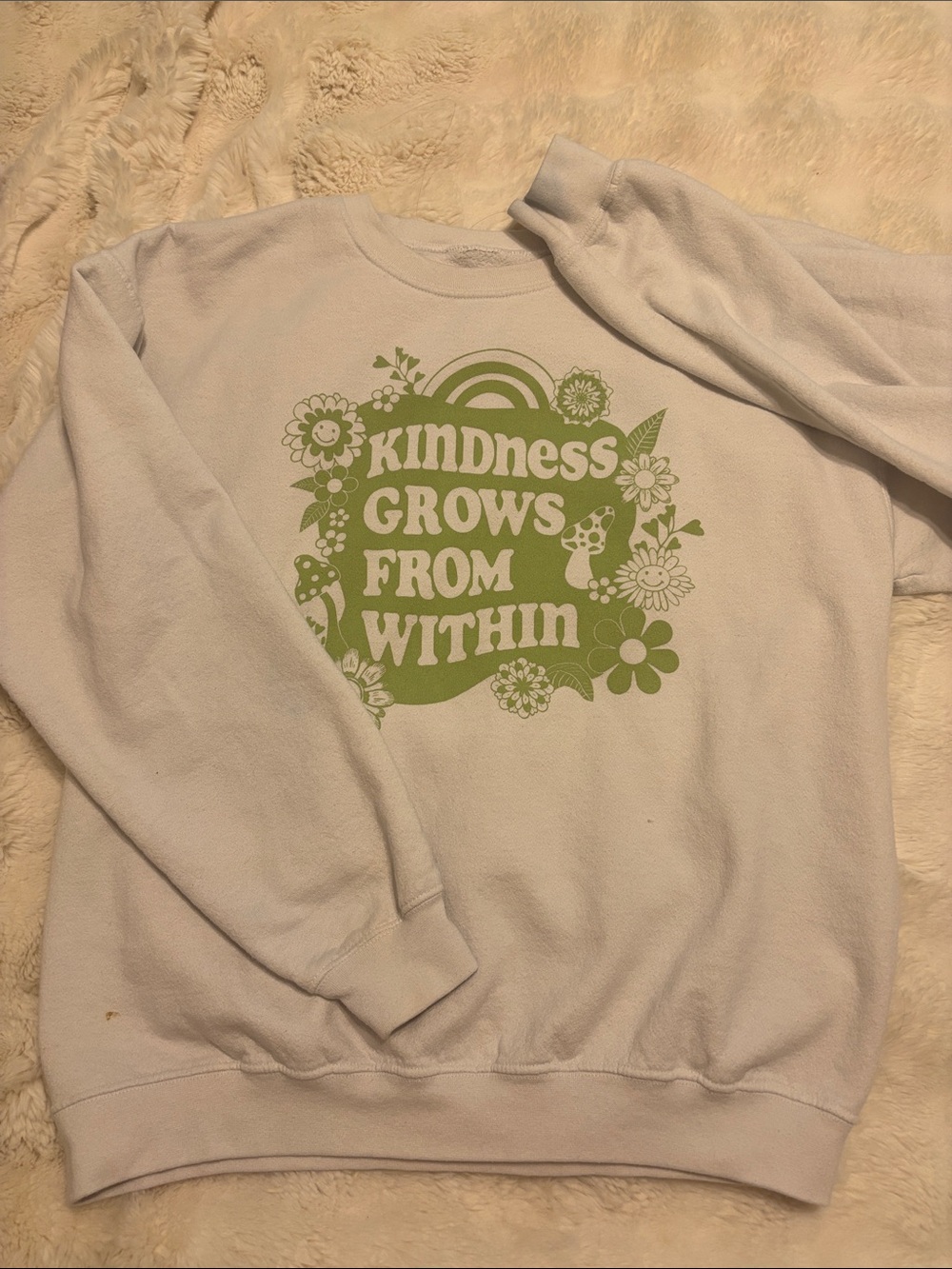 Kindness Grows From Within White Crewneck Sweatshirt
